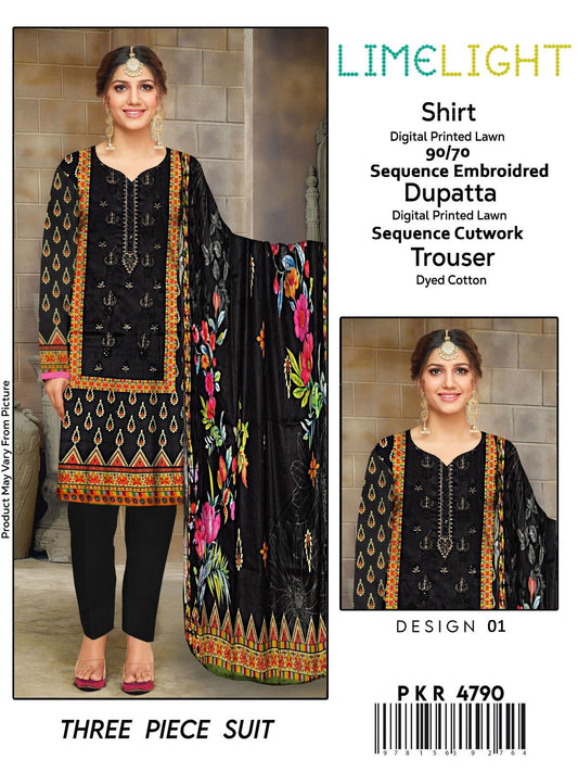 Lime Light Premium Lawn Embroidered 3-Piece Set – Free Delivery