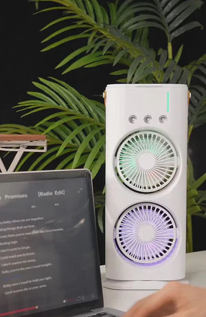 Double-Ended Spray Fan – Powerful Cooling with Water Mist– Free Delivery