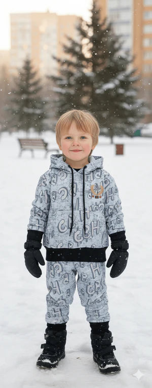 Premium Alphabet Print Hoodie Set - New York Edition