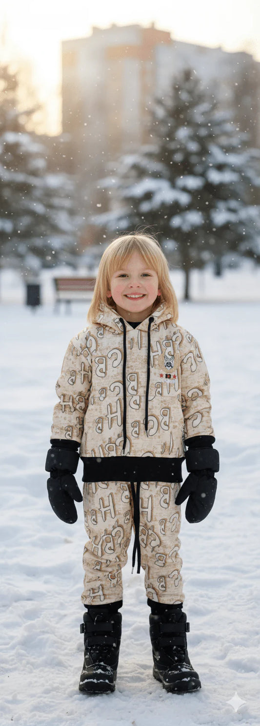 Premium Alphabet Print Hoodie Set - New York Edition